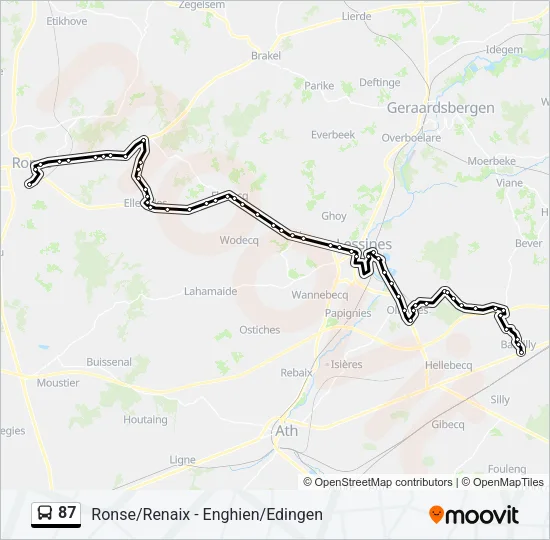 87 Bus Line Map