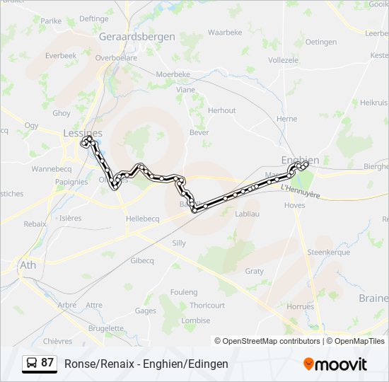 Plan de la ligne 87 de bus