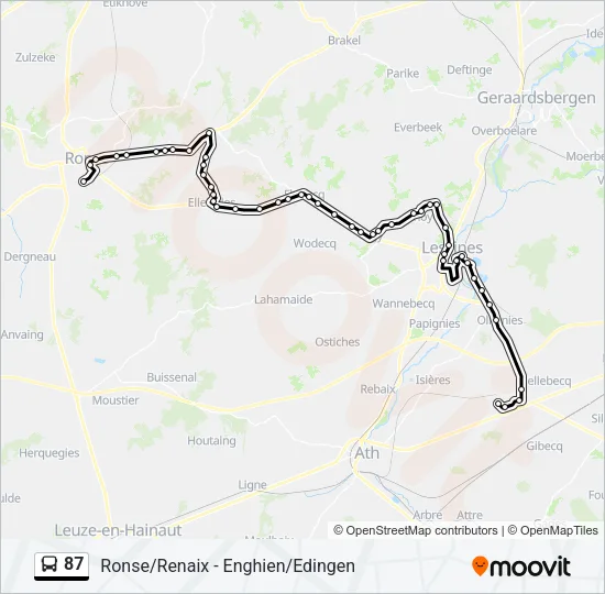 87 Bus Line Map