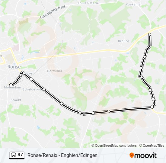 Plan de la ligne 87 de bus