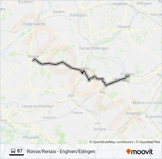 87 Bus Line Map