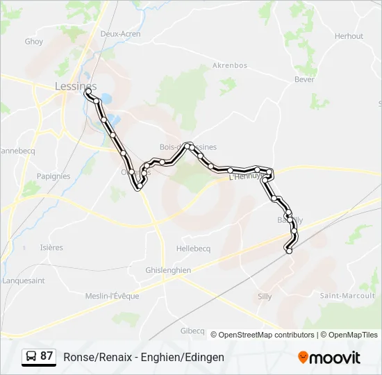 87 Bus Line Map