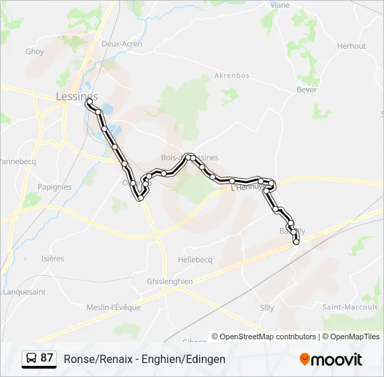 87 Bus Line Map