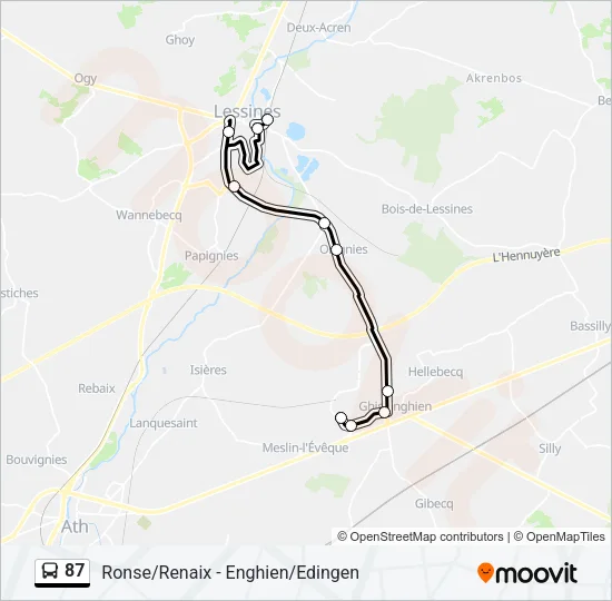 87 Bus Line Map