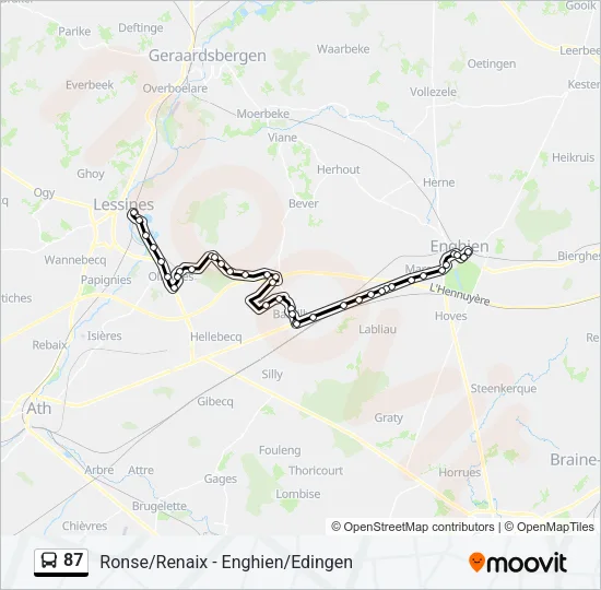 87 Bus Line Map