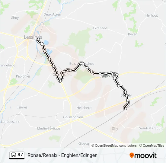 87 Bus Line Map