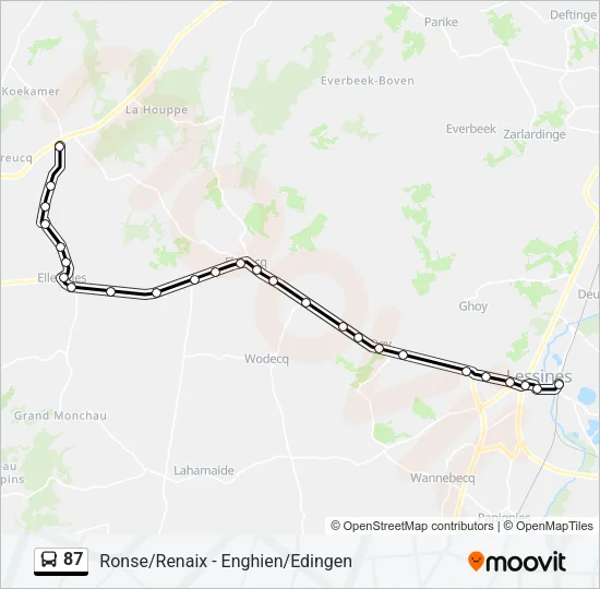 87 Bus Line Map