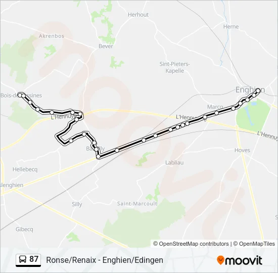 87 Bus Line Map