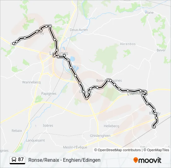 87 Bus Line Map