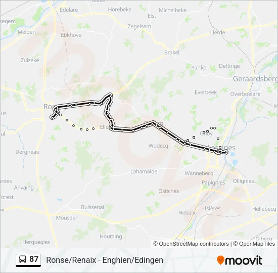 87 Bus Line Map