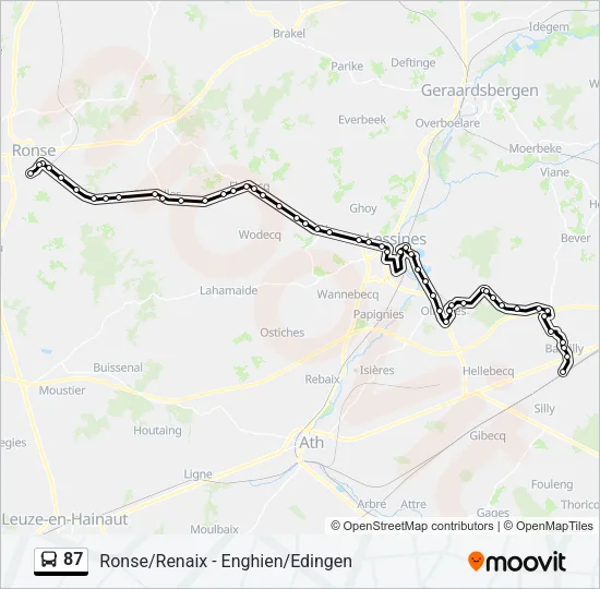 87 Bus Line Map