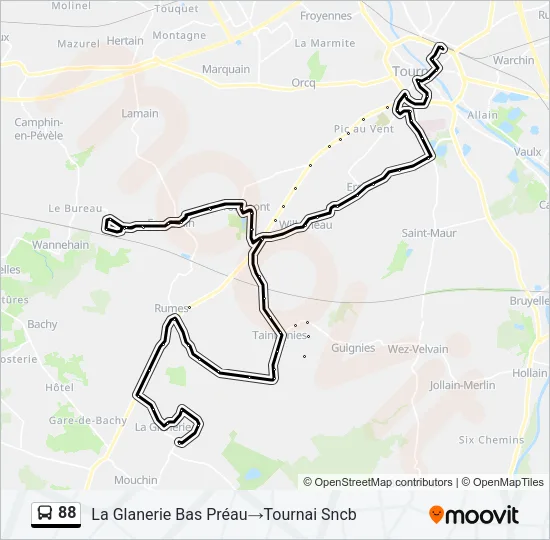 88 Bus Line Map