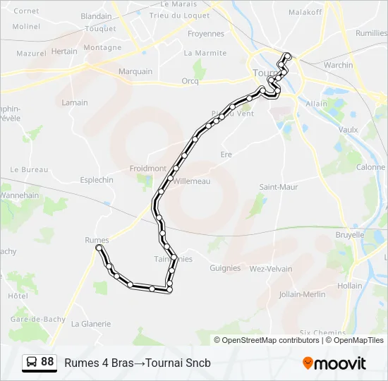 88 Bus Line Map