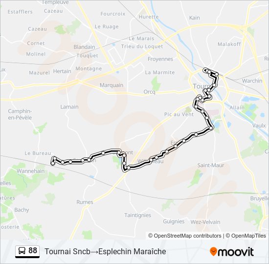 88 bus Line Map