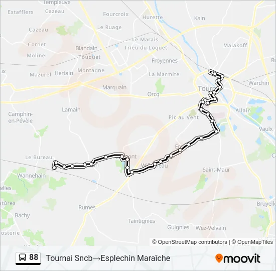 88 Bus Line Map