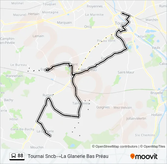 88 Bus Line Map