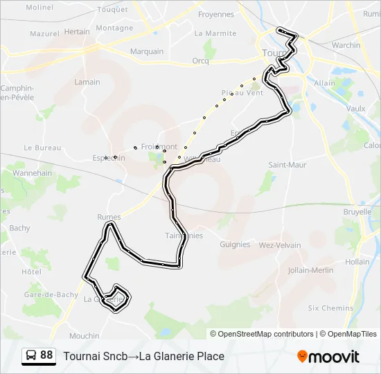 88 Bus Line Map