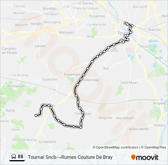 88 Bus Line Map