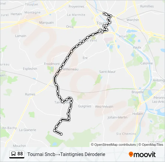 88 Bus Line Map