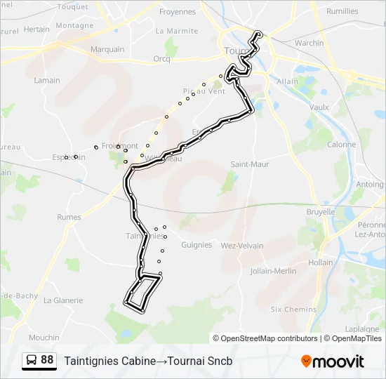 88 Bus Line Map