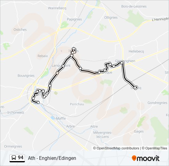 Plan de la ligne 94 de bus