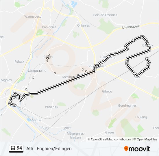 Plan de la ligne 94 de bus