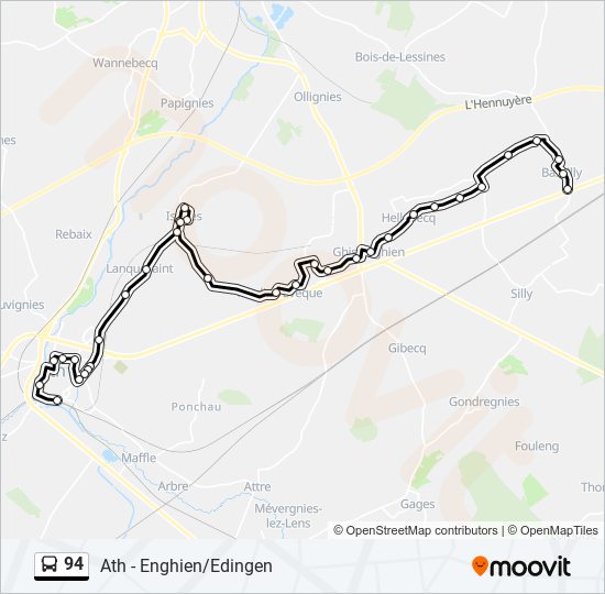 Plan de la ligne 94 de bus