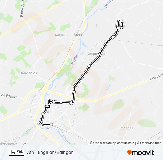 Plan de la ligne 94 de bus