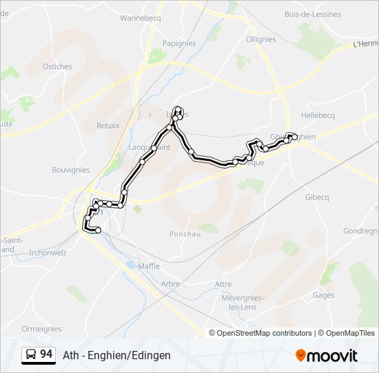 Plan de la ligne 94 de bus