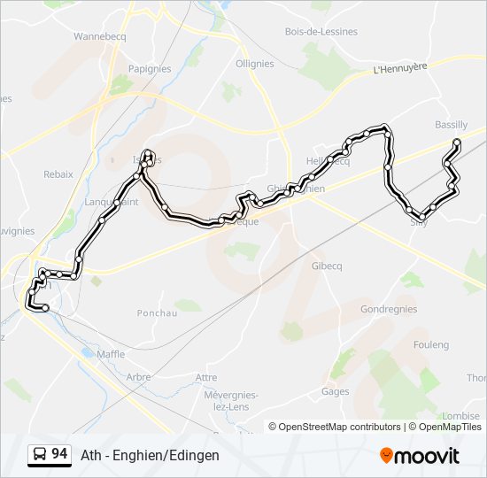 Plan de la ligne 94 de bus