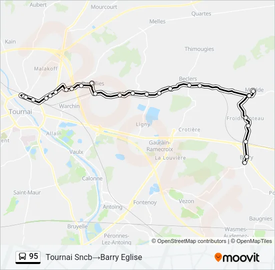 95 Bus Line Map