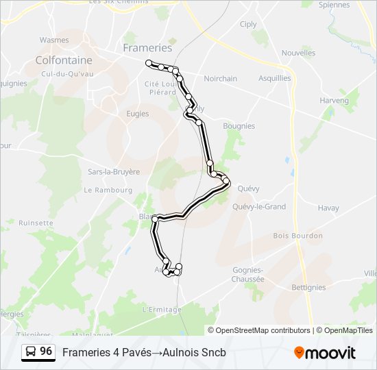 96 bus Line Map