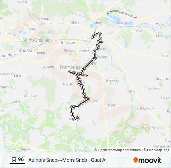 96 Bus Line Map