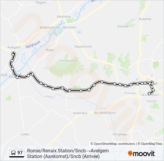 Plan de la ligne 97 de bus