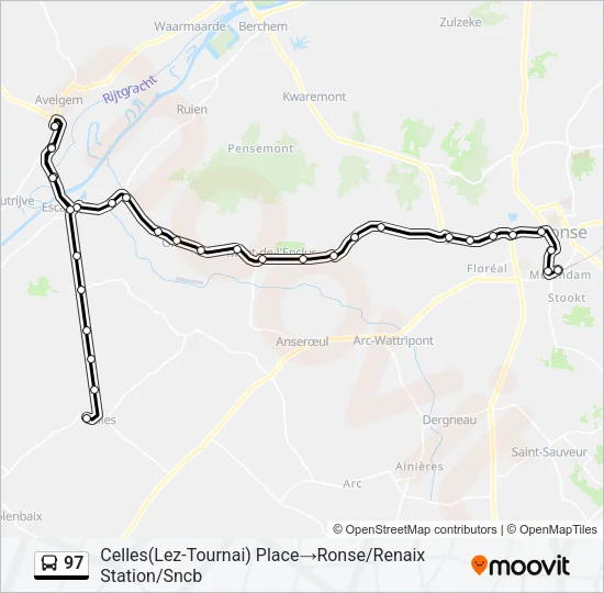 97 Bus Line Map