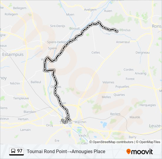 Plan de la ligne 97 de bus