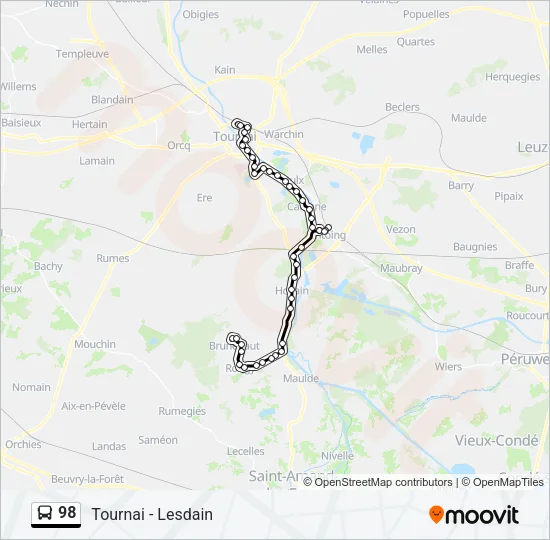98 Bus Line Map