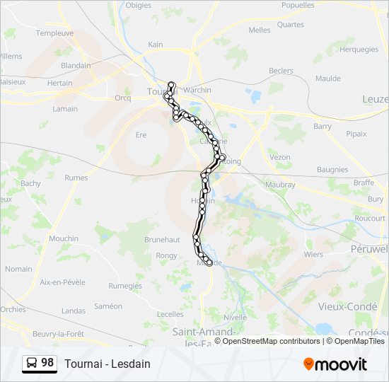 98 bus Line Map