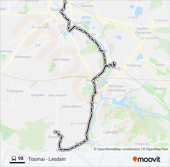 98 bus Line Map
