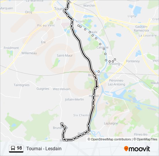 98 bus Line Map