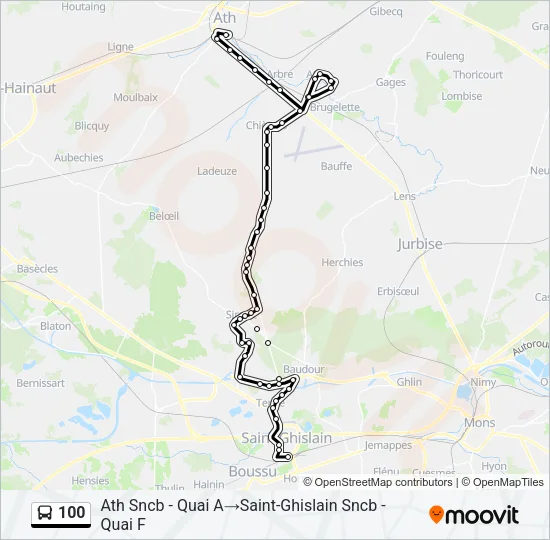 100 Bus Line Map