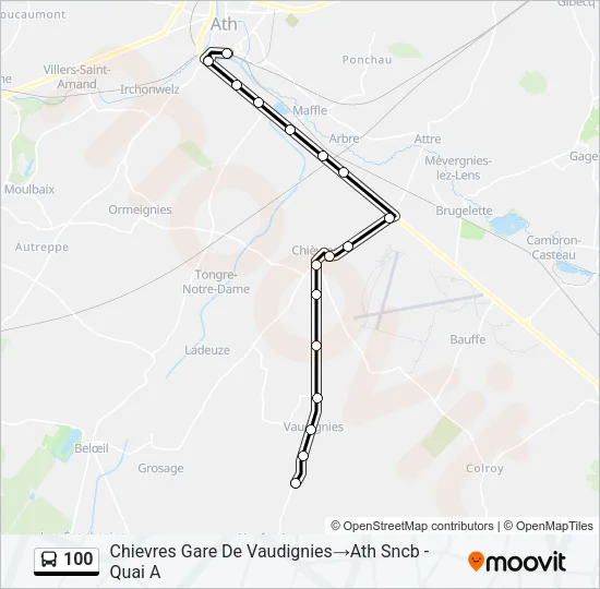 100 Bus Line Map