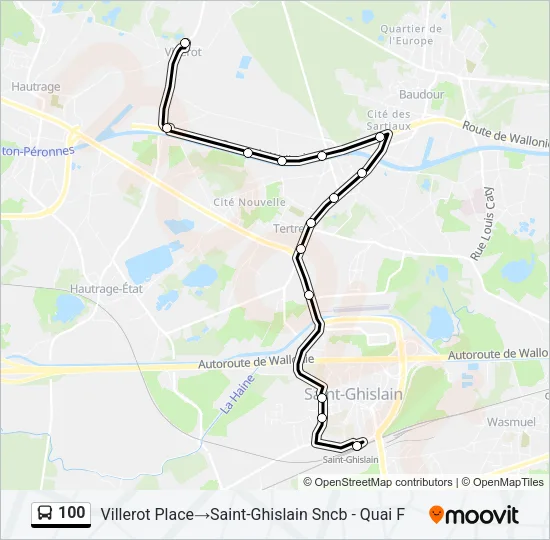 100 Bus Line Map