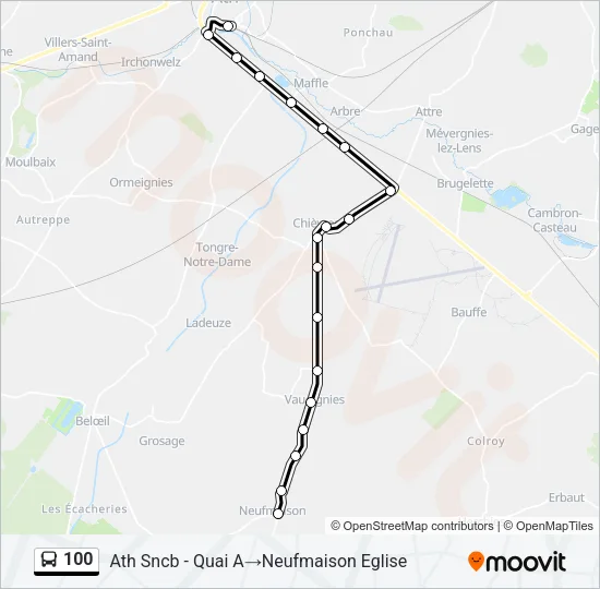 100 Bus Line Map