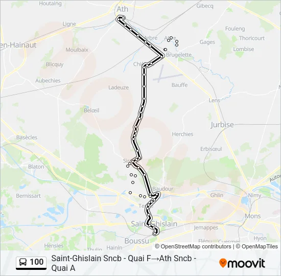 100 Bus Line Map
