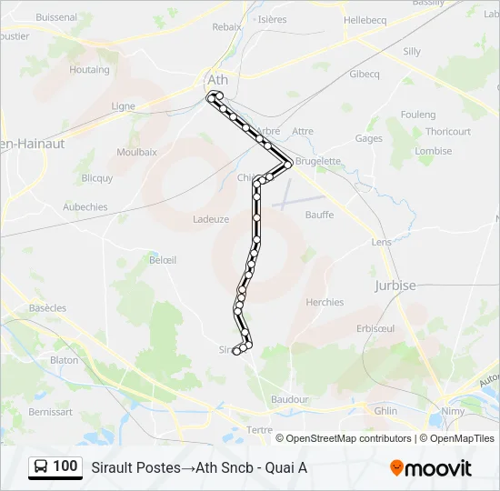 100 Bus Line Map
