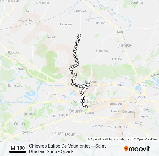100 Bus Line Map