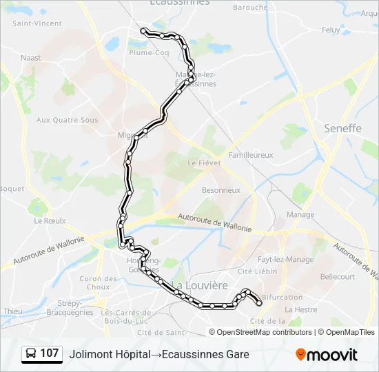 107 Bus Line Map