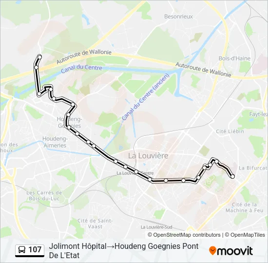107 Bus Line Map