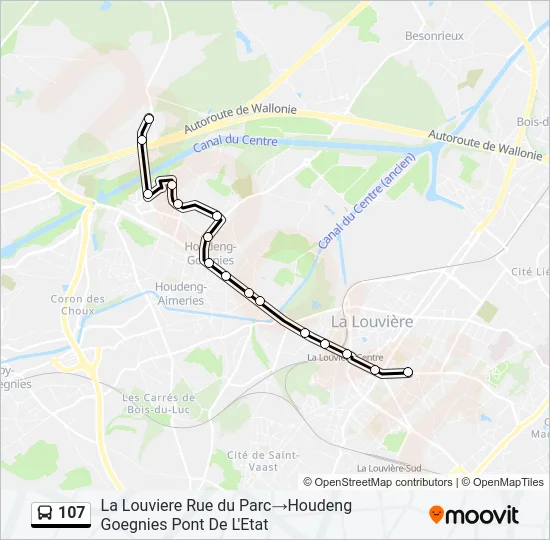107 Bus Line Map